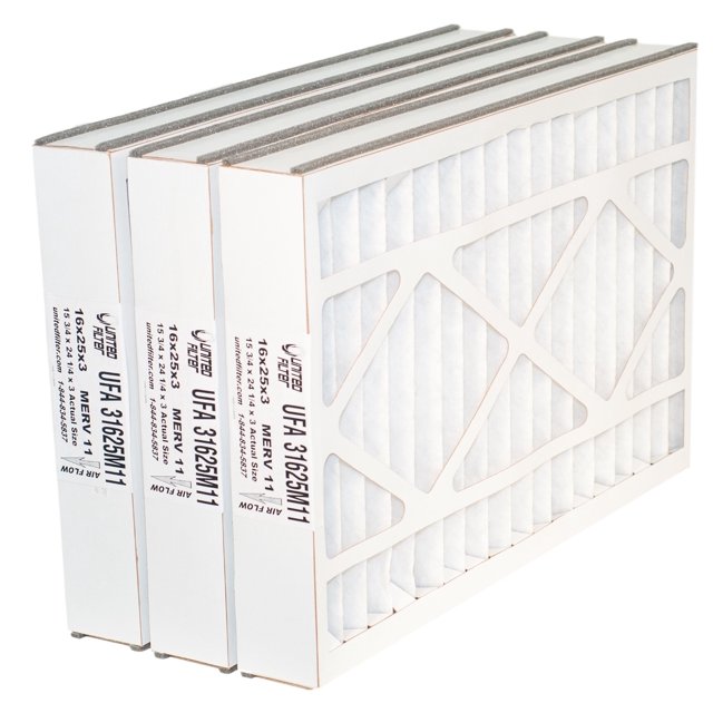16x25x3 MERV 11 Furnace Filter Compatible with GeneralAire #4521 ReservePro (15-3/4 x 24-1/4 x 3) Clean, Healthy Air - Efficient, Home Climate Control HVAC Filters - Made in Canada - 3 Pack