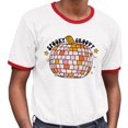 thumbnail image 2 of Spooky and Groovy Ringer Tee Shirt Unisex Medium White/Red, 2 of 5