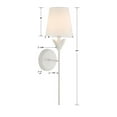 thumbnail image 5 of Crystorama Broche 1 Light Matte White Wall Mount - 6"W x 21"H x 7.25"D, 5 of 14