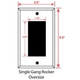 thumbnail image 6 of OVERSIZED 1 Gang Rocker - Decorator Black Metal Wall Plate - Switch Plate for Decorator Style Light Switches, GFCI, Electrical Plug Outlets, Steel Painted Black - UL Listed, 5.5" x 3.5" - Made in USA, 6 of 6