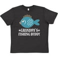 thumbnail image 3 of Inktastic Grandpa's Fishing Buddy Little Fisher Youth T-Shirt, 3 of 5