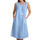 thumbnail image 1 of Vestido de Verano para las Mujeres Playa, Moda Vacaciones Color Sólido sin Mangas Hueco Fuera de la Fiesta Midi para Casual, 1 of 9