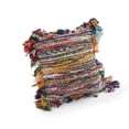 thumbnail image 3 of LR Home Nomad 26" x 26" Rainbow Striped Fringed Adult Decorative Throw Pillow, 3 of 7