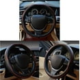 thumbnail image 3 of Car Steering Wheel Cover, Anti-Slip, Safety, Soft, Breathable, Thick, Full Surround, Sports Style, Black, 3 of 7