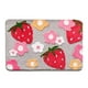 thumbnail image 2 of Alfombra de baño con diseño floral de fresa | Alfombra de baño de poliéster suave de 40 x 60 cm | Alfombra de ducha absorbente de secado rápido con base antideslizante | Alfombra acogedora para la, 2 of 6