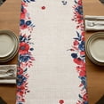 thumbnail image 5 of Table Runners 72 Inches Long Dress Scarves, Independence Day Farmhouse Kitchen Table Runner, Coffee Tablerunners, Patriotic Gnomes USA Flag Flowers Retro 14x72 Inch, 5 of 9