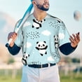 thumbnail image 6 of Balery Cute Panda Bear Baseball Jersey for Men Casual Button Down Shirts Short Sleeve Active Team Sports Uniform-Medium, 6 of 9