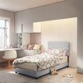 thumbnail image 2 of HomeFare Twin One Box Velvet Slat Bed in Gray Fabric, 2 of 9