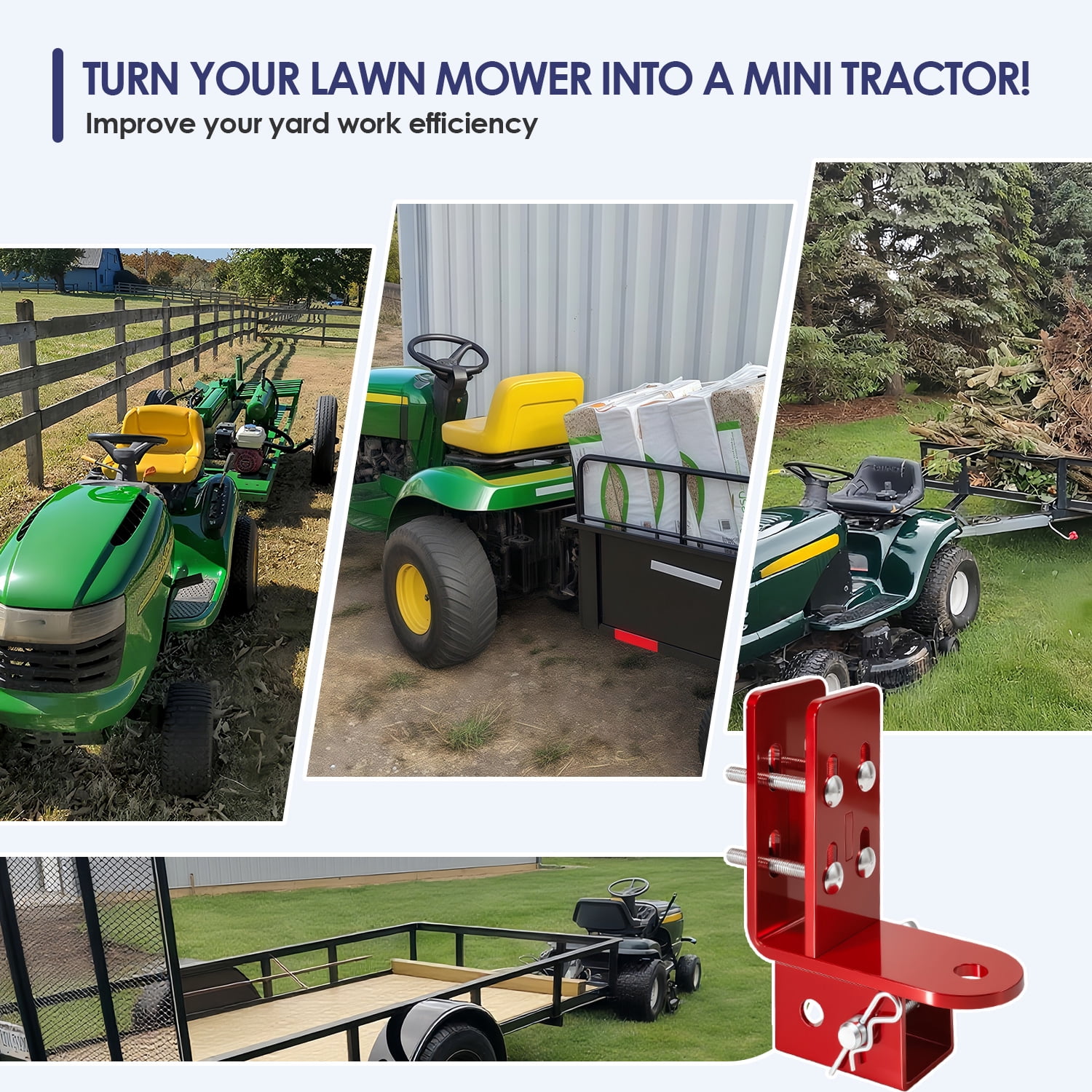 Lawn Mower Trailer Hitch, Zero Turn Lawn Mower Hitch, with 2-Inch Receiver, Fit for Ferris & Simplicity IS5100Z, IS2000Z, IS1500Z, IS500Z, IS600Z, IS700Z