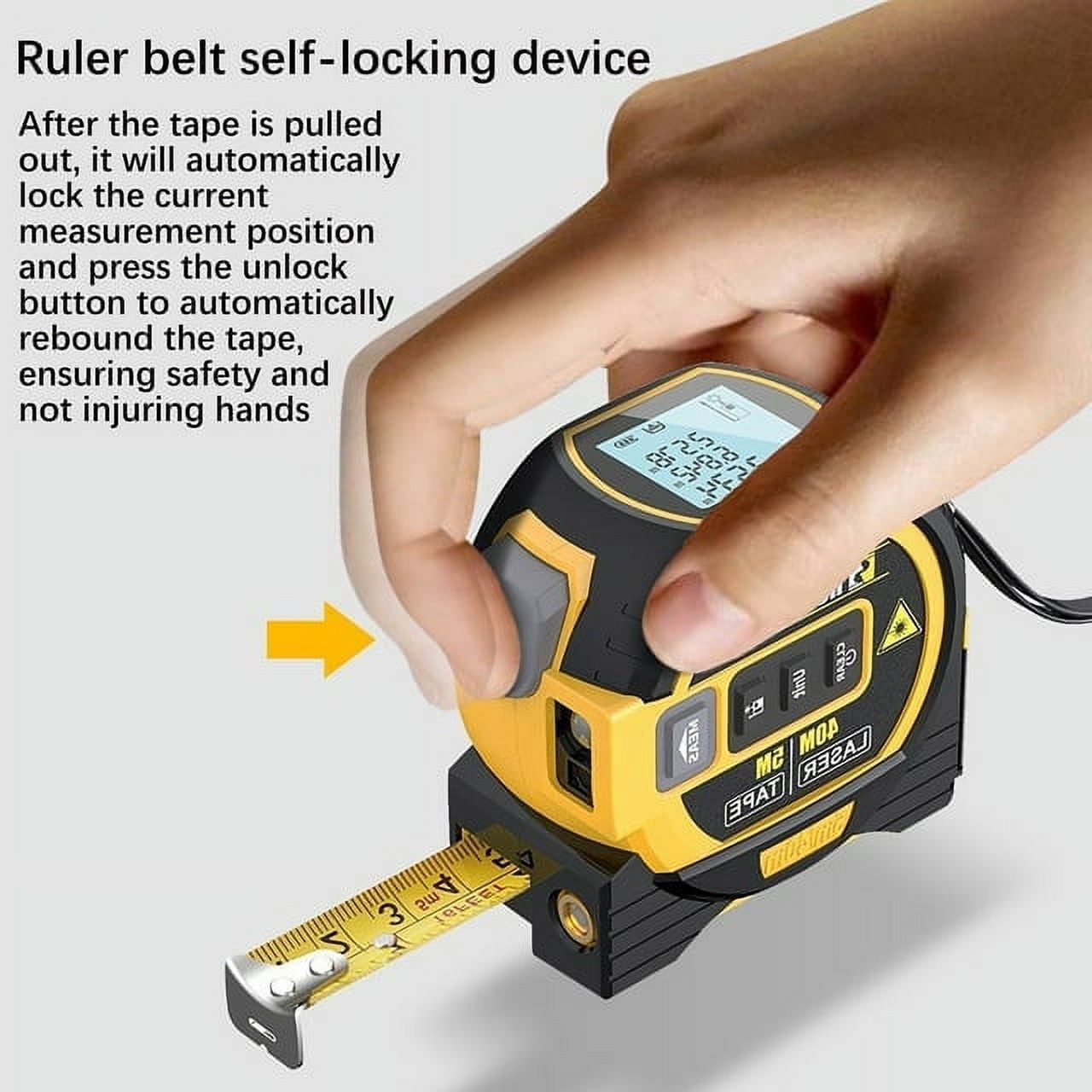 MeasurinSight 3-in-1 Infrared Laser Tape Measuring, Handheld Electronic Digital Tape Measure, 3 in 1 Infrared Laser Tape Measure, Digital Tape Measure with Led Display