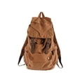 thumbnail image 4 of Mochila De Viaje Bolsa de lona para senderismo, regalos, mochilas vintage con cordón para escalada (marrón), 4 of 9