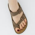 thumbnail image 3 of Cushionaire Pluto Cork Footbed Summer Sandals for Women 2025 Comfortable Slides with Adjustable Buckles, Toe Loop & Stitched Design – Stylish Slip On Women Footwear, 3 of 17