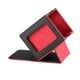 thumbnail image 5 of Caja de baraja de cartas para más de 100 tarjetas, estuche de cuero PU para tarjetas de álbum negro rojo, 5 of 8