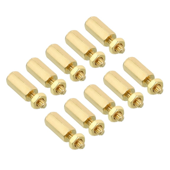 Uxcell 10mm 6mm M2.5 Standoff Screws 40 Pack Brass Hex Standoffs Nuts Gold Tone