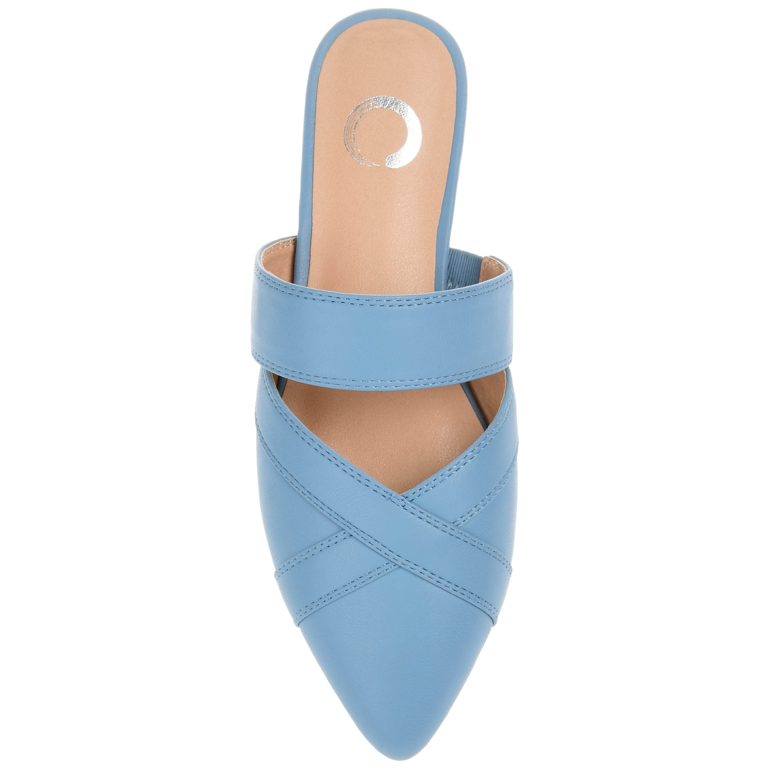 Journee Womens Stasi Narrow Width Slip On Pointed Toe Mules Flats