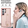 thumbnail image 4 of Tianyeda Crossbody Wallet Phone Case for Samsung Galaxy S25 Ultra， PU Leather Case Back with Card Slot Magnetic Clasp Kickstand wrist holder RosePink, 4 of 5
