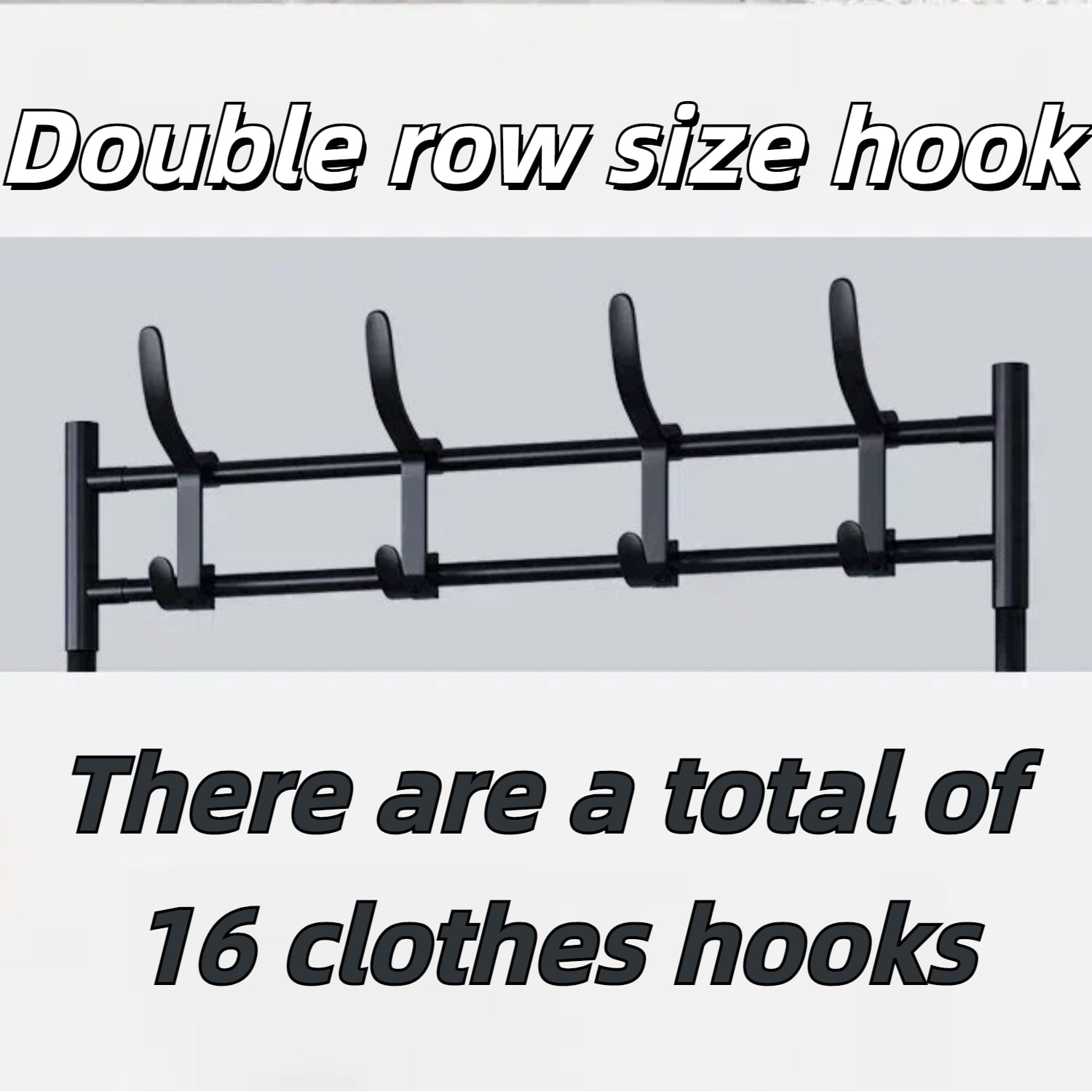 3-in-1 Entryway Coat Rack with Shoe Rack, Coat Rack With Shoe Storage， Multipurpose Hat and Shoe Storage Rack with 5-Tier 8 Hooks, Suitable for Hat, Clothes, Shoes, Key-Black