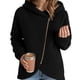 thumbnail image 1 of Chaquetas con Capucha y Cremallera para Mujer, Informales, Holgadas, de Forro Peludo y A , con Cremallera y Abrigos Negro M, 1 of 3