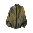 thumbnail image 2 of Men's Casual Solid Color Stand Up Collar Button Long Sleeve Cardigan Jacket Sweater Pullover for Business Casual Office Work Daily Wear Loungewear | IhhxPro,Army Green 3XL, 2 of 7