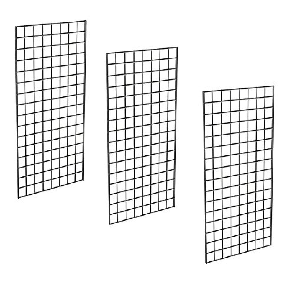 Pack of 3 3 Grids Per Carton 2 Width x 4 Height Black Only Garment Racks #1899B Grid Panels Perfect Metal Grid for Any Retail Display 