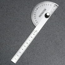 LULULION 2Pcs Stainless Steel Ruler Protractor White Lightweight and Easy to Carry for Measuring