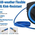 thumbnail image 2 of Retractable Air Hose Reel,3/8" Air Compressor Hose Reel With Dual Arm,Hybrid Hose Retractable Air Hose Included Auto Rewind Reel,300PSI,Blue, 2 of 6