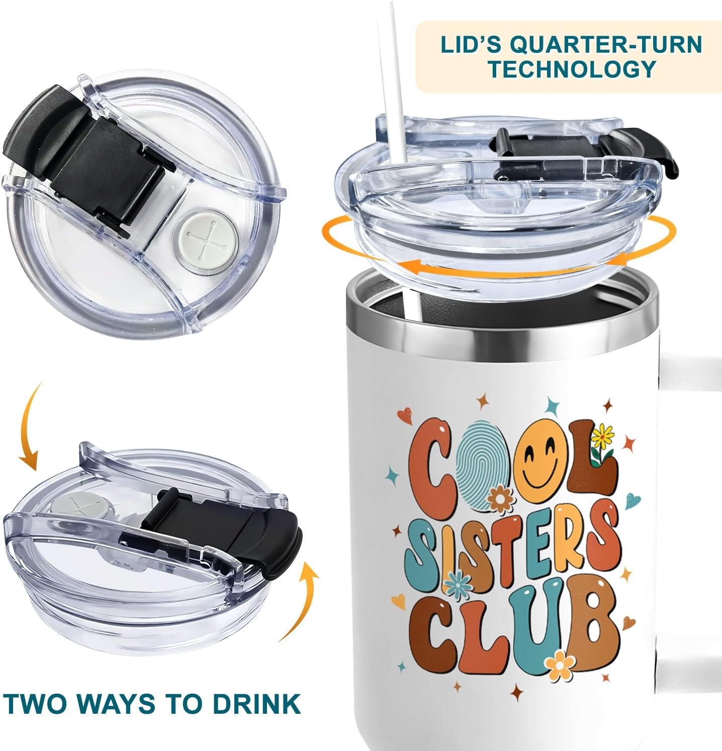 Sister Gifts - Mothers Day, Birthday, Christmas Gifts For Sister - Tumbler With Handle 40oz