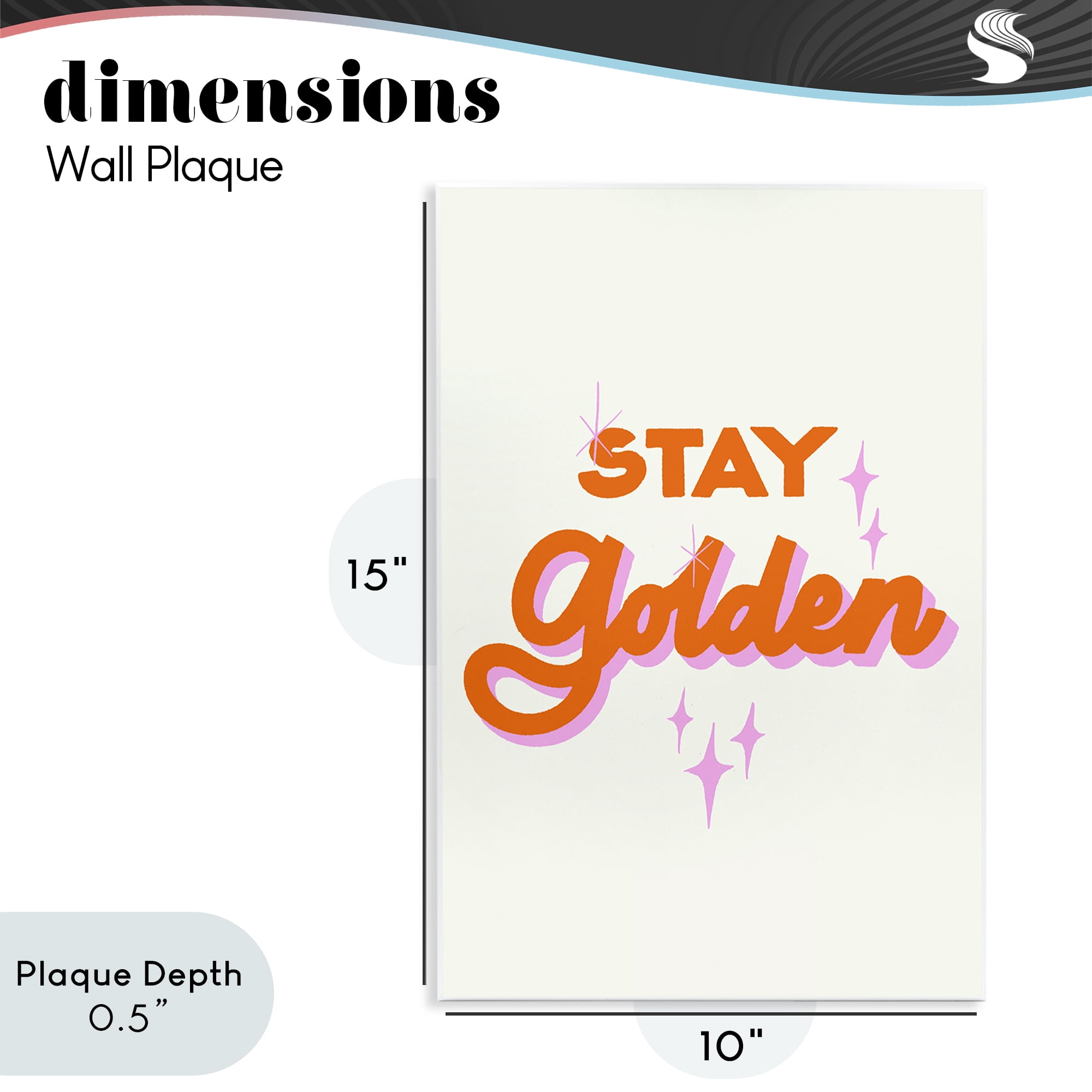 Stupell Industries Stay Golden Retro Letters Wall Plaque Art, design by Indira Prieto | IndySign