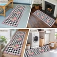 thumbnail image 5 of Runner Rug 2'x6', Easter Bunny Roses Washable Non-Slip Hallway Runner Rugs, Pink Floral Spring Black Buffalo Plaid Bedside Rugs Floor Mats Carpet Runners for Kitchen Bathroom Laundry Room, 5 of 8