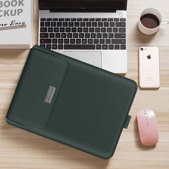 For Macbook Pro 13 Bag PU Stand Cover 2022 M2 Air 13.6 Pro 13 2021 Air 13 Pro 16 14 15 Laptop Sleeve Bag for Matebook 14 green A1286 with 15 CD ROM