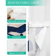 thumbnail image 3 of No Hook Shower Curtains with Snap in Liner, Blue Color Block Waterproof Fabric Shower Curtain, Minimalist Modern Abstract Geometric Double Layers & See-Through Top Window Bathroom Curtains 72''x84'', 3 of 6
