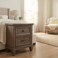 thumbnail image 3 of Vintage Mocha Wood Nightstand with 2 Drawers and Rectangular Shape, 3 of 5