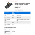 thumbnail image 2 of Camshaft Position Sensor - Compatible with 2001 - 2006 BMW 325Ci Base 2002 2003 2004 2005, 2 of 2