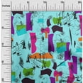 thumbnail image 2 of oneOone Cotton Cambric Turquoise Blue Fabric Abstracts Fabric For Sewing Printed Craft Fabric By The Yard 42 Inch Wide, 2 of 5