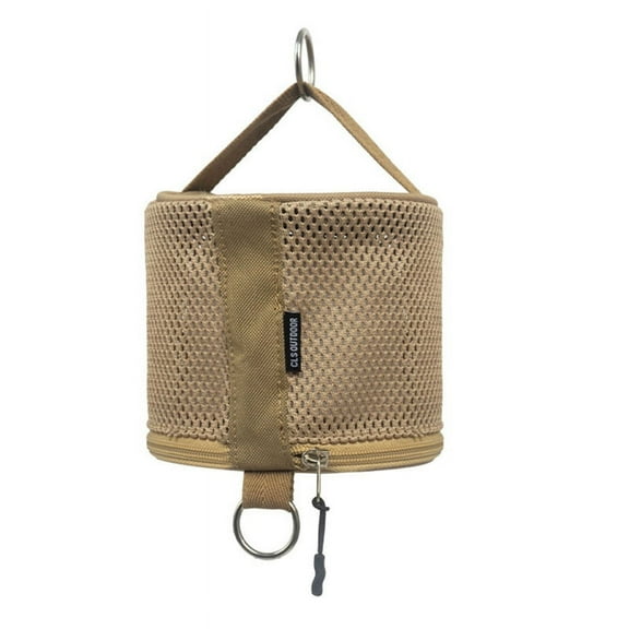 Outdoor Camping Tissue Box Roll Paper Storage Bag - Khaki