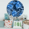 thumbnail image 2 of Designart 'Abstract Blue Wildflowers' Modern Circle Metal Wall Art 29x29 - Disc of 29, 2 of 5