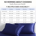 thumbnail image 6 of Lorviah 3 Piece Satin Sheet Set Twin-XL Size - Silky Soft Cooling Bedding - Includes Deep Pocket Fitted Sheet, Flat Sheet & Pillowcase - Navy Blue, 6 of 7