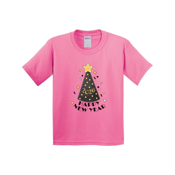 Inktastic Happy New Year 2026 Party Hat Youth T-Shirt