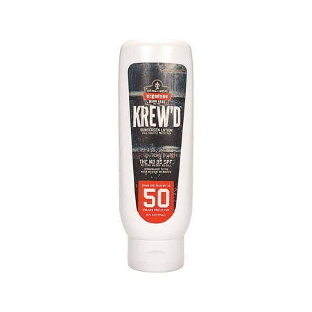 Ergodyne KREW'D (1-Bottle) 16631 Sunscreen Lotion, Broad Spectrum, SPF 50, 8 oz