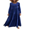 thumbnail image 1 of Robes Longues Décontractées pour Femmes, Mode, Coupe Ample, Manches Longues, Unies, Maxi, 1 of 5
