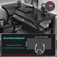 thumbnail image 4 of 40 Inch Stable Home Computer Desk with H-Shaped Legs - Study Office Workstation, Simple Home Writing Table for Bedroom, Easy to Install(Black+White), 4 of 7