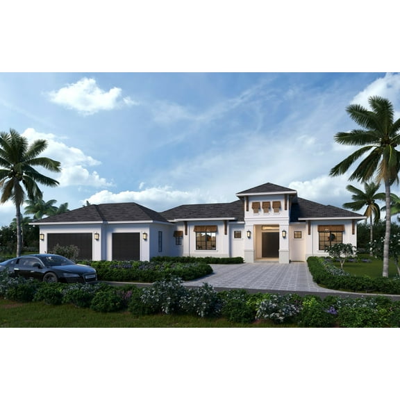 013-2792: Mediterranean Luxury 3 Bed, 3 Bath Luxury Home Plan, 2792 Sq Ft: Full Blueprints with License to Build by Home Plan Marketplace - Lesuto