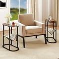 thumbnail image 4 of Costway 2-tier Side Table Oval Narrow End Table Nightstand Bedside Table Brown, 4 of 10