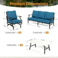 thumbnail image 7 of Sophia&William 5 Seat Patio Outdoor Furniture Set Metal Conversation Set with Rocking Chairs and 5.75" Thickened Cushion and Coffee Table, Pacific Blue, 7 of 7