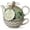 Green, variant on Pavilion- 15 oz. Teapot and 8 oz. Cup
