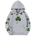 thumbnail image 4 of St. Patrick's Day Girls Hooded Sweatshirt With Print And Pocket Cozy Pullover Casual Kids Top Irish Green Pullover Hoodie 3-14Y, 4 of 4