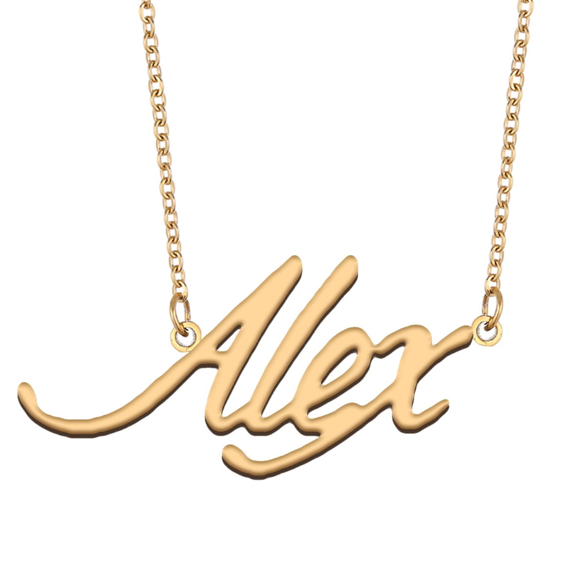 HUAN XUN Gold Plated Alex Necklaces with Name Mens Jewelry Family Gifts -  Walmart.com