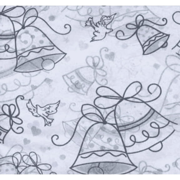 Fancy Wedding Bells Tissue Paper 20”x20” 4 Sheets