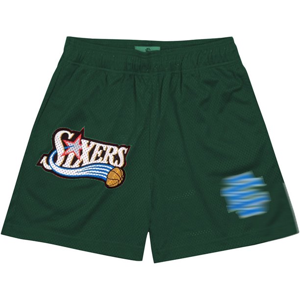 Pantalones cortos básicos de verano para hombre, pantalón corto informal deportivo de secado rápido, de malla para playa y baloncesto, pantalones de chándal transpirables para correrS green
