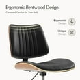 thumbnail image 6 of Adjustable Modern Swivel Leather Desk Task Chair Criss Cross for Makeup Vanity Black, 6 of 9
